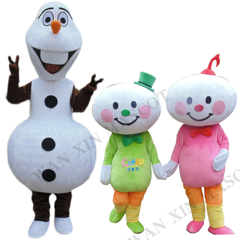 Hot selling custom Olaf mascot costume Adult snowman white mascot cartoon costume