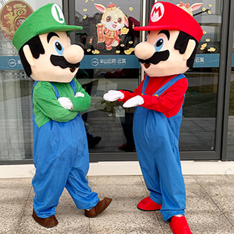 Super Mario Mascot costume Cartoon character Mario Luigi Cosplay costume for adult inflatable mascot