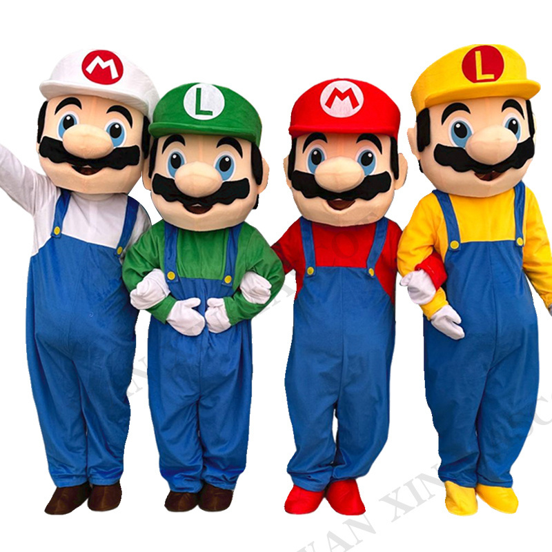 Super Mario Mascot costume Cartoon character Mario Luigi Cosplay costume for adult inflatable mascot