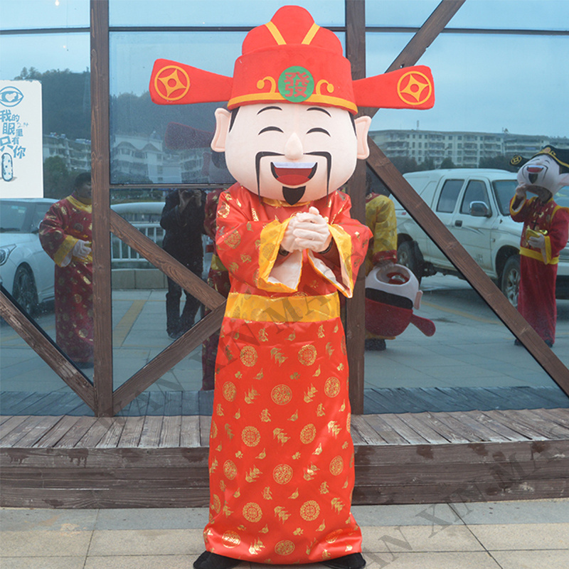 New Year God of Wealth Mascot Costume Chinese New Year God of fortune Costume Caishen Clothing mascot costume