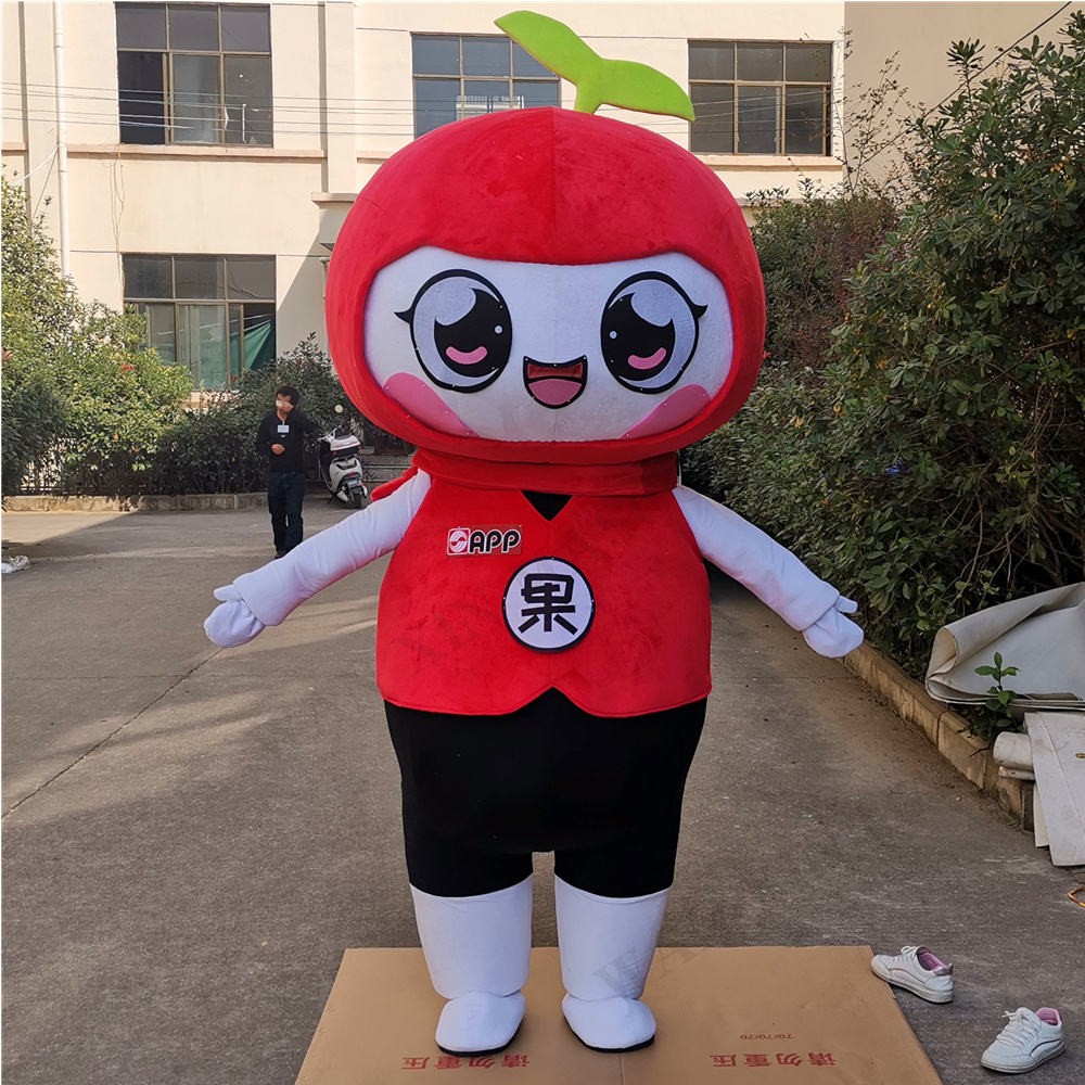 Apple Mascot Costume Fruit Cartoon Apparel Halloween Birthday Cosplay Adult Size Adult Mascot Costume Fruit Mascot