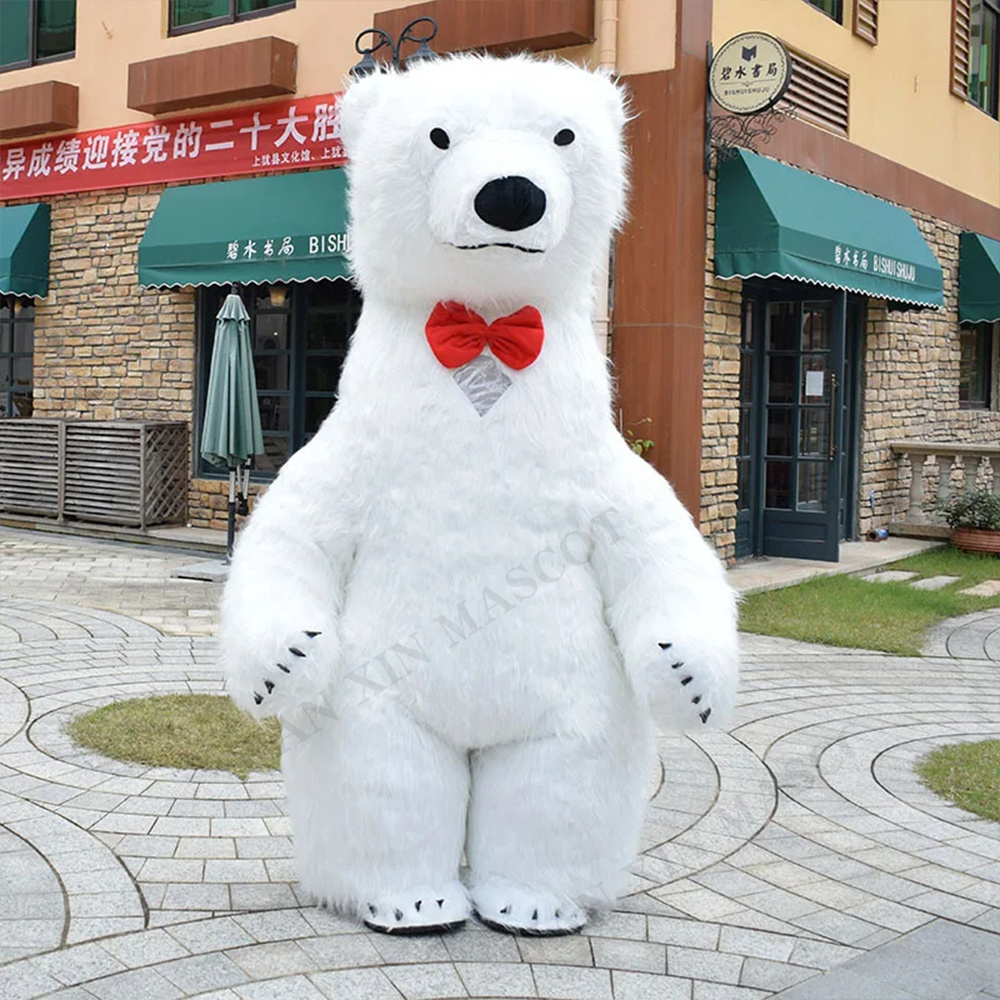 Giant Polar Bear Inflatable Costume Street Funny Panda Mascot Costume Party Cosplay Furry Plush Doll Inflatable Mascot Costume