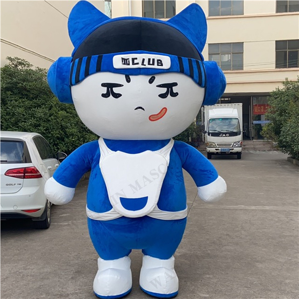 Inflatable Angry Cat Costume Walking Blow Up Mascot Suit Adult Wearable Full Body Furry Mascots for Entertainments Carnival