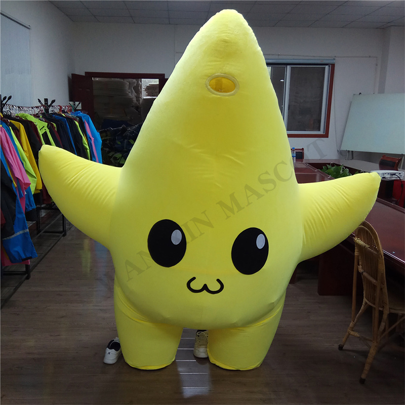 Cute Fat star mascot costume commercial walk performance Yellow Star character inflatable mascot costume food mascot custom