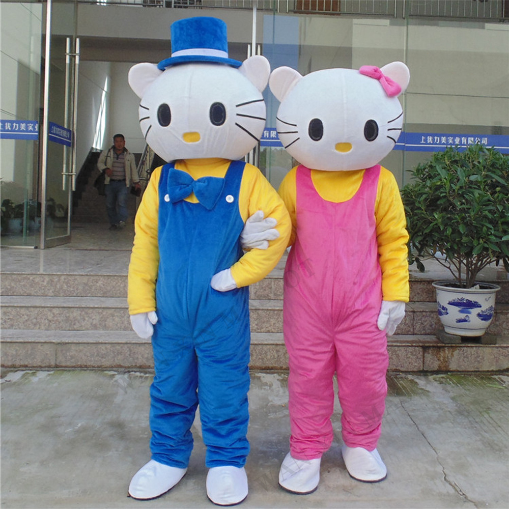 stuffed toys Hello Cat Mascot Cosplay Fancy Dress Outfit for Adult Mascot Costume Animal cat party event mascot