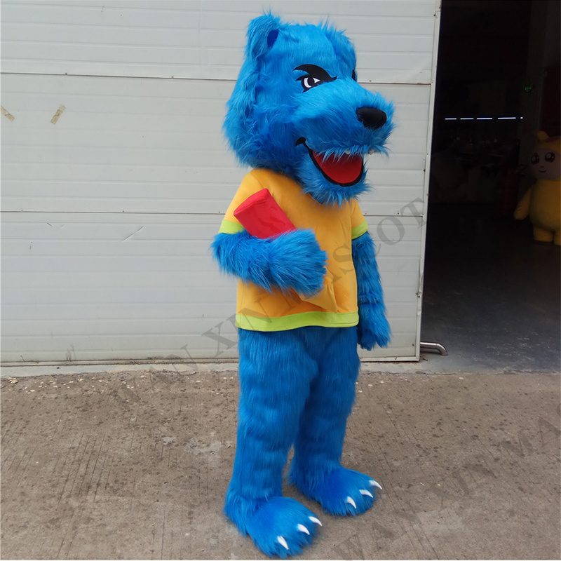 Mascot Factory Custom Cartoon Monster Mascot Costume Cute Blue Monster Mascot Large Event Adult Party costume Tiger