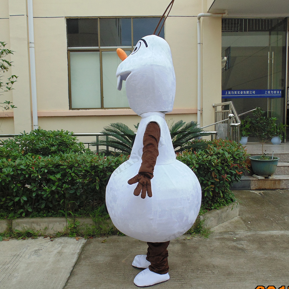 hot sell cartoon fur costumes Olaf mascot costumes white snowman custom design mascot  Mascot Costumes