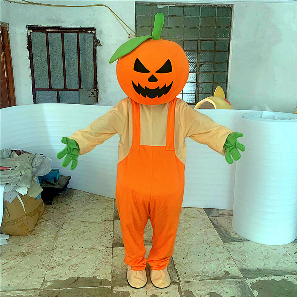 Orange Pumpkin Cushaw Squash Calabaza Cuaurbit Mascot Costume Greens Adult Size Hallowmas Custom Pumpkin Mascot Costume