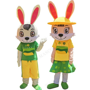 Easter Party Bunny Cartoon Costume Plush Deluxe Easter Unisex Cosplay Rabbit Mascot Costume Adult Costume