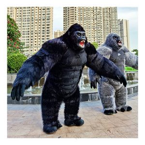 Halloween Plush Furry Mascot animal Carnival Dress Suit Fursuit orangutan Inflatable Adult mascot costume  Gorilla Monkey