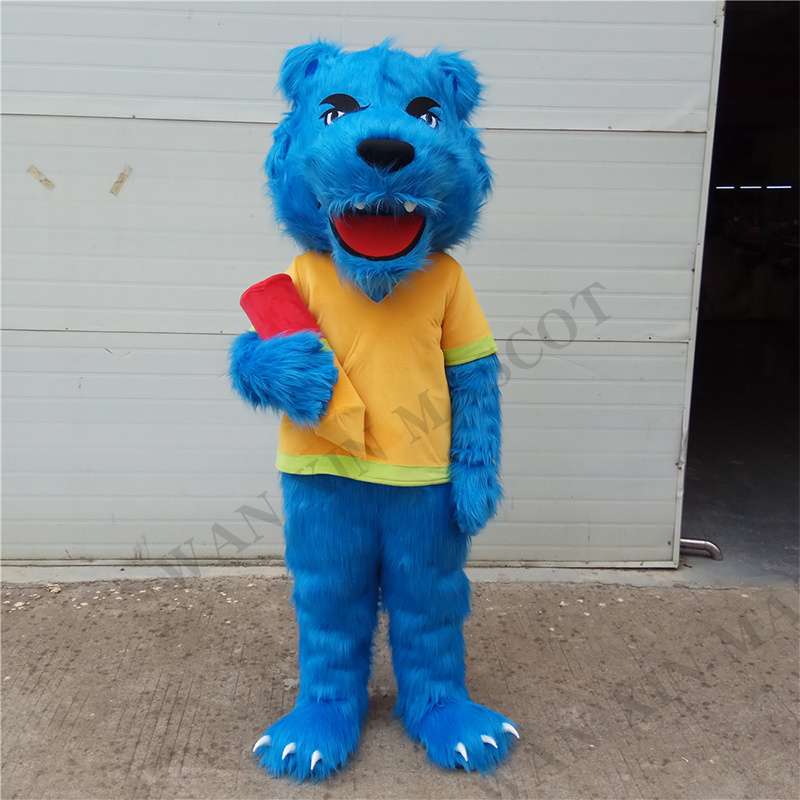 Mascot Factory Custom Cartoon Monster Mascot Costume Cute Blue Monster Mascot Large Event Adult Party costume Tiger