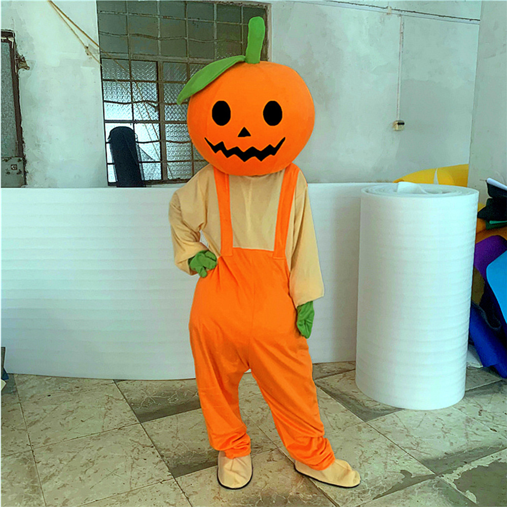 Orange Pumpkin Cushaw Squash Calabaza Cuaurbit Mascot Costume Greens Adult Size Hallowmas Custom Pumpkin Mascot Costume