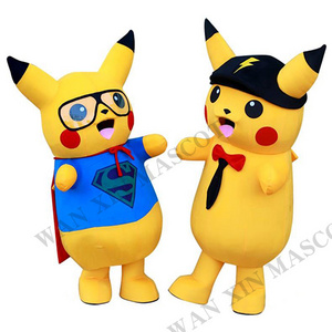 High quality Cartoon character inflatable adult mascot costume mascot costume  Pikachu mascot costume