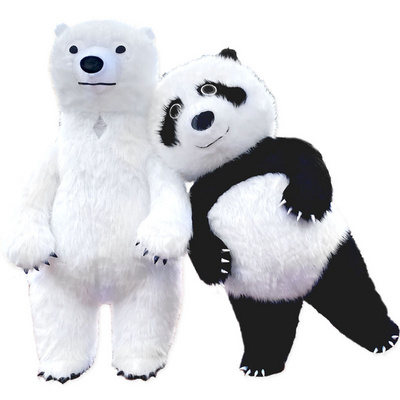 Cartoon inflatable panda mascot costume Teddy the Polar Bear Halloween Carnival Christmas mascot costume