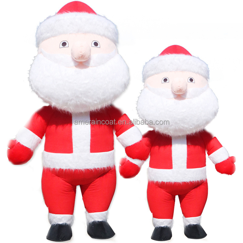 Hot sale Inflatable Santa Claus Snowman Costumes Mascot Adult Fancy Dress Christmas Party Kawaii Carnival Costumes