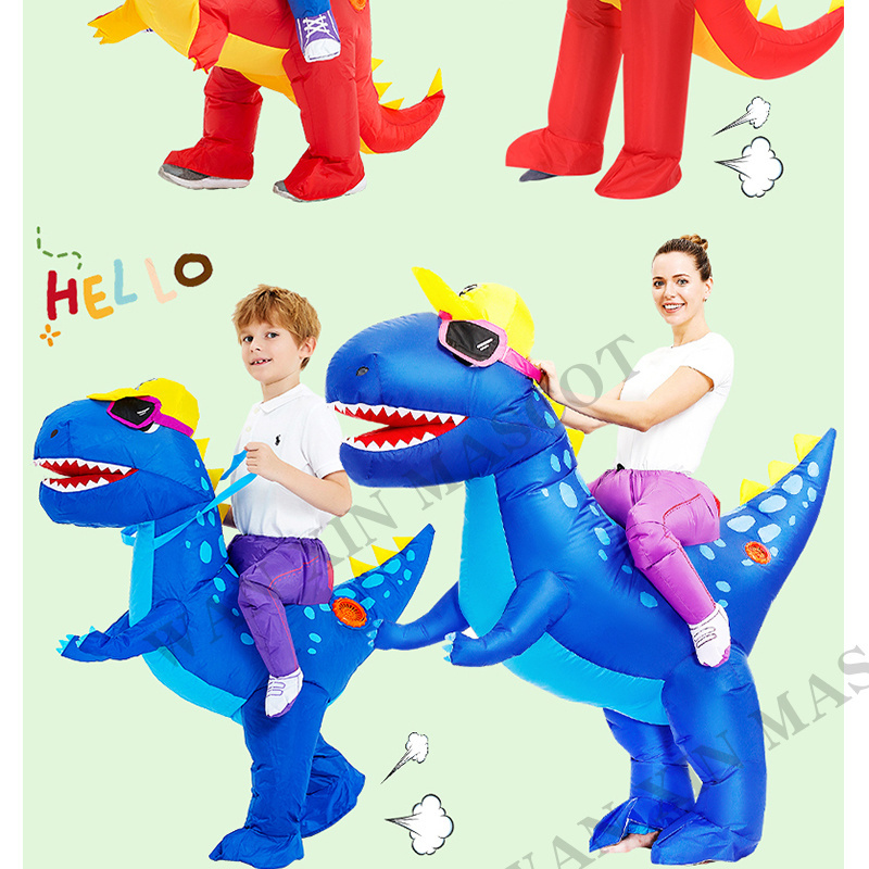 Hot selling Halloween party Funny walking children adult dinosaur master drawing custom pattern Costume Inflatable suit