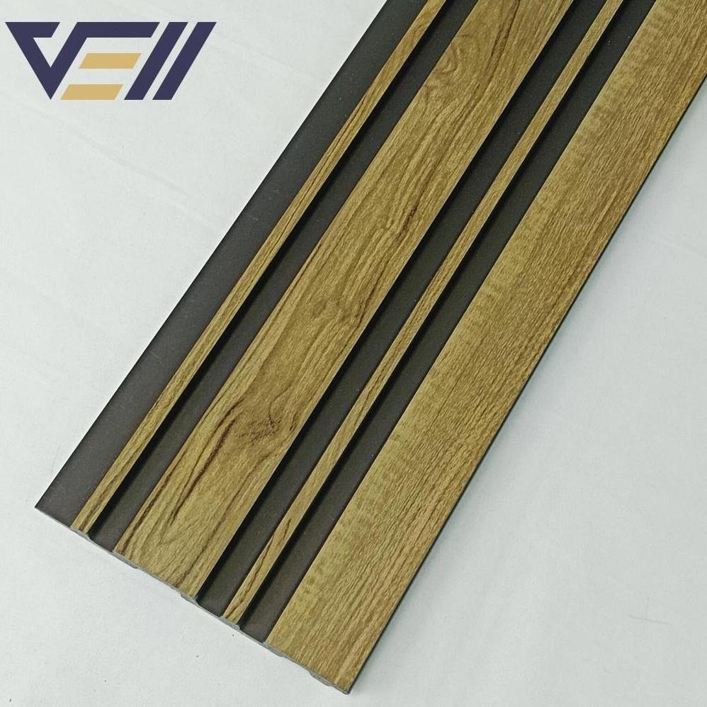 High Quality Indoor Wall Decoration New Pvc Ps Fluted Wallboard For Tv Background Interior Wall Panel 3d Mold Grey