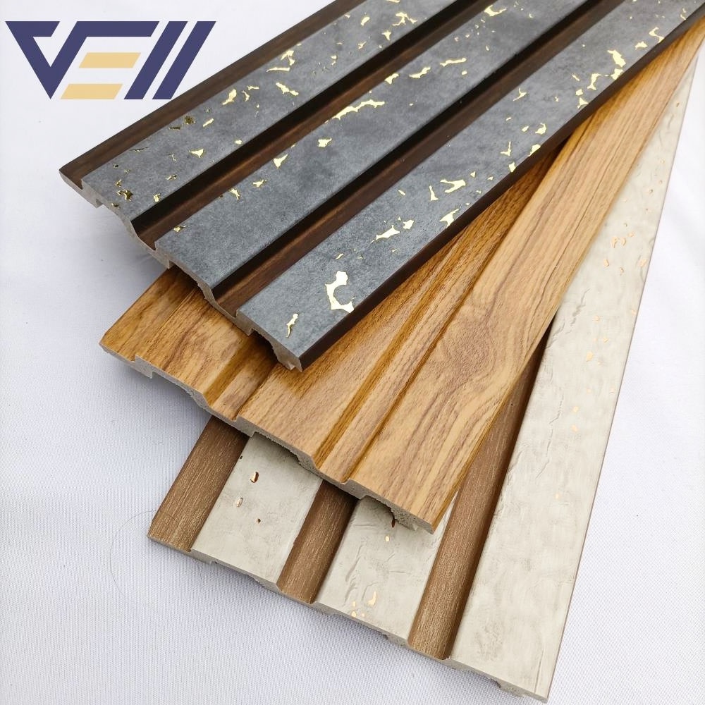 Eco-Friendly Wooden Louver Panel PS Louver Ceiling Panel Plastic planks for Indoor Wall