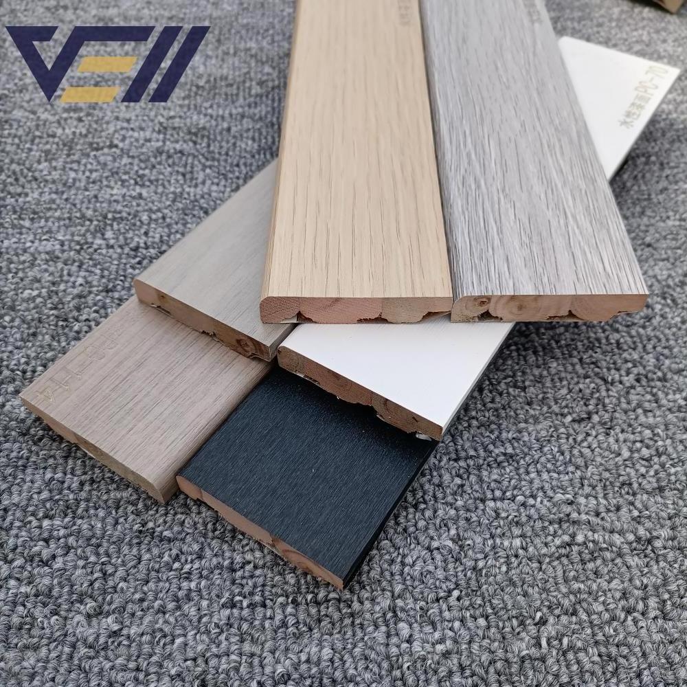 Waterproof Anti-scratch Primed Finger-joint Pine Rubber Skirting Board Wood Baseboard Moulding Wood