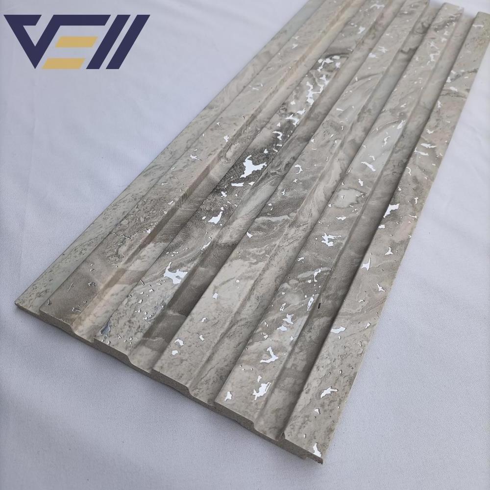 Alternative Wood Cladding Wood Louvers Interior Wall Wood  Moulding Waterproof PS Wall Panel