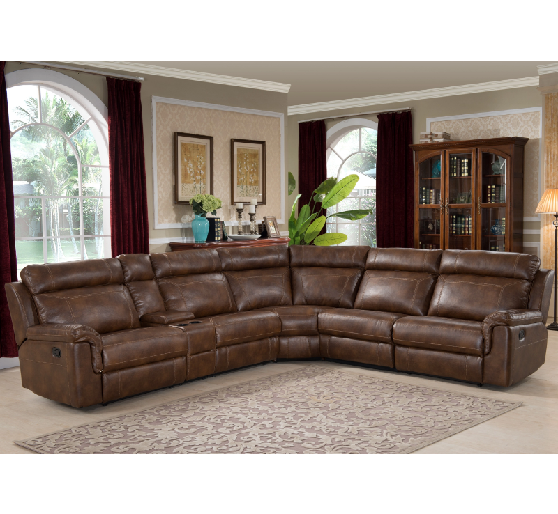 Living room 3 seater leather reclining sofa recliner chair sectional with chaise and power recliners