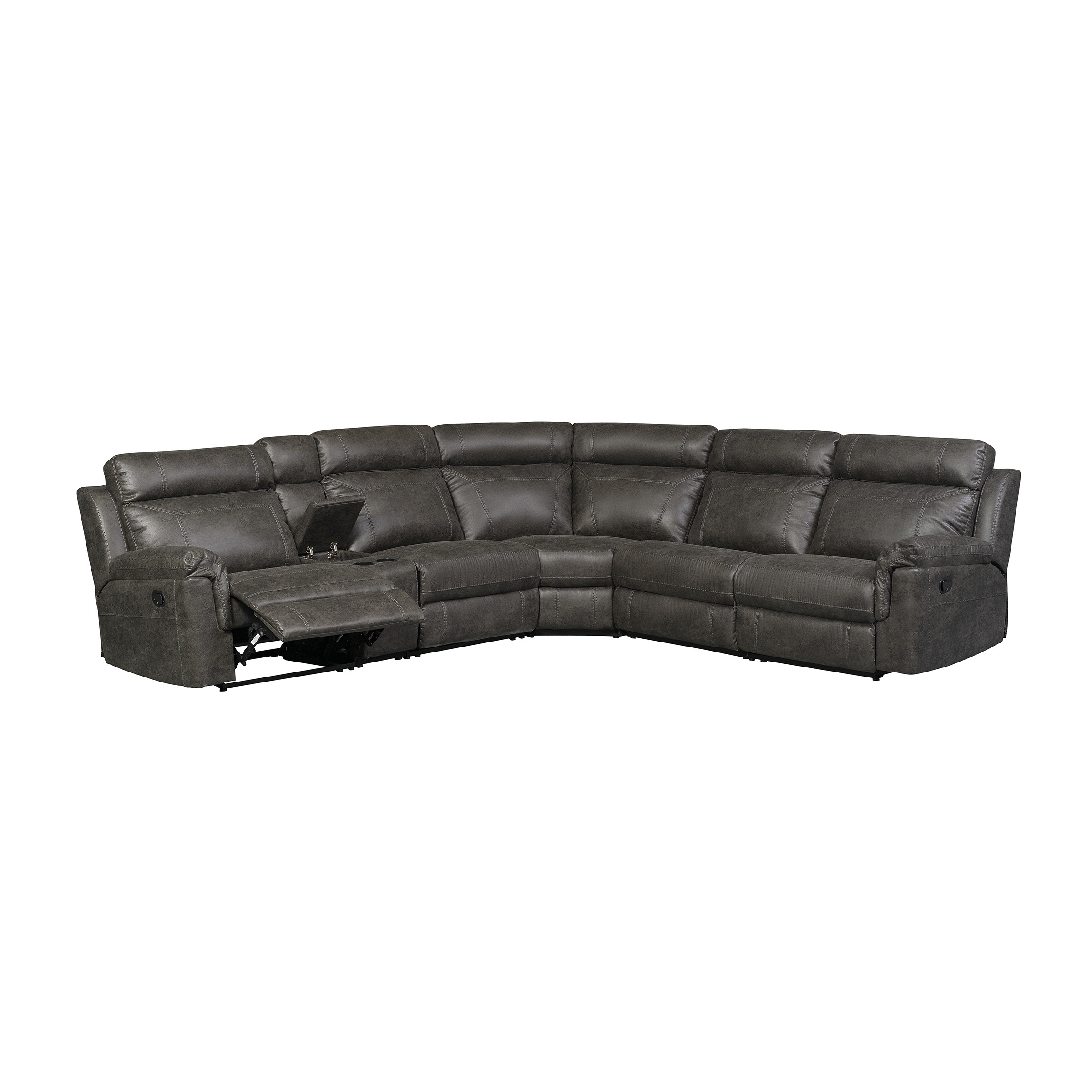 Living room 3 seater leather reclining sofa recliner chair sectional with chaise and power recliners