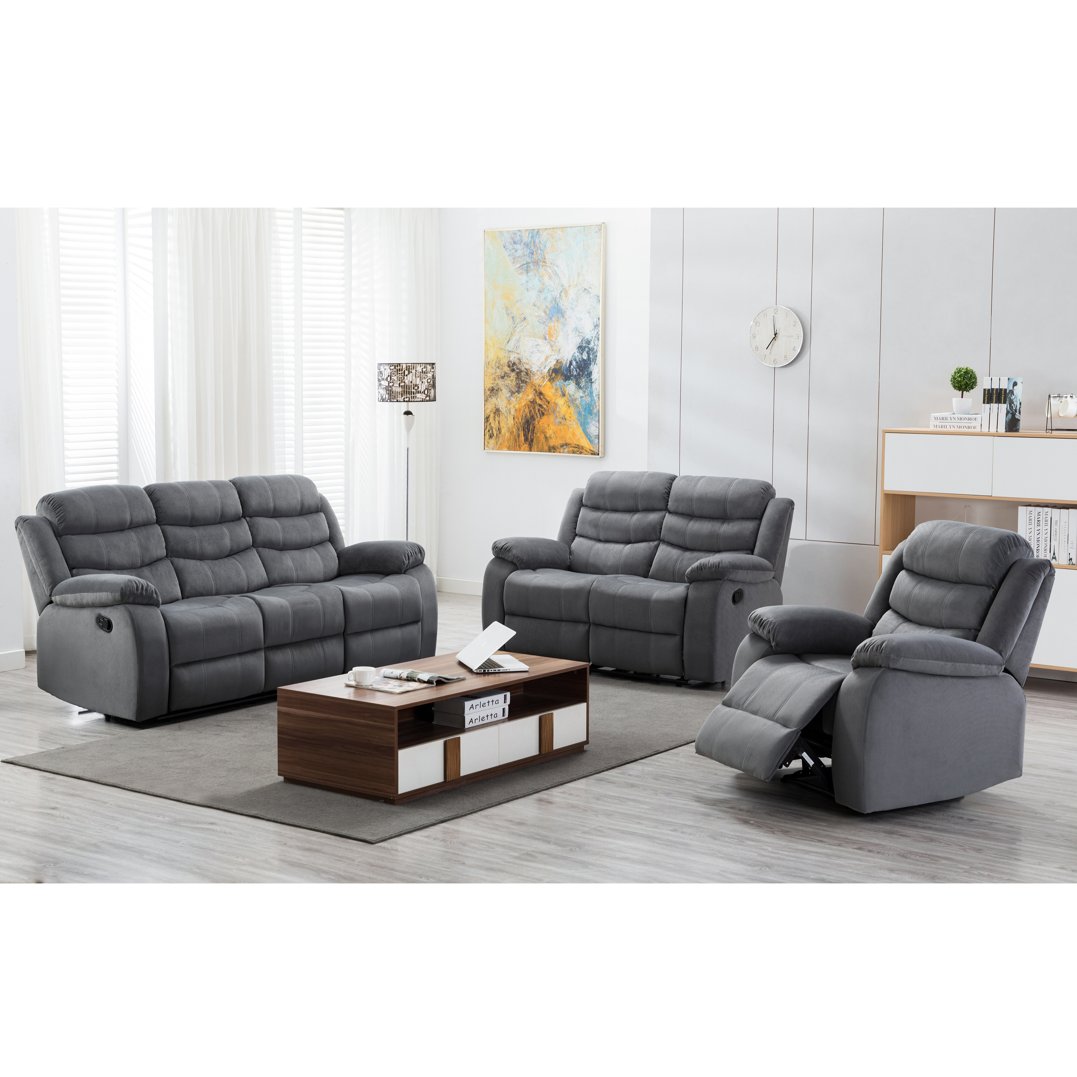 New Style modern reclinable Wide Power electric Standard  1 2 3 4 5 6 7 seaters Reclining Living Room recliner sofa set