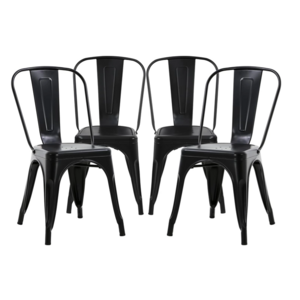 Metal Dining Chairs Set of 4 Dining Room Kitchen 18 Inches Height Stackable Restaurant  Tolix Chair