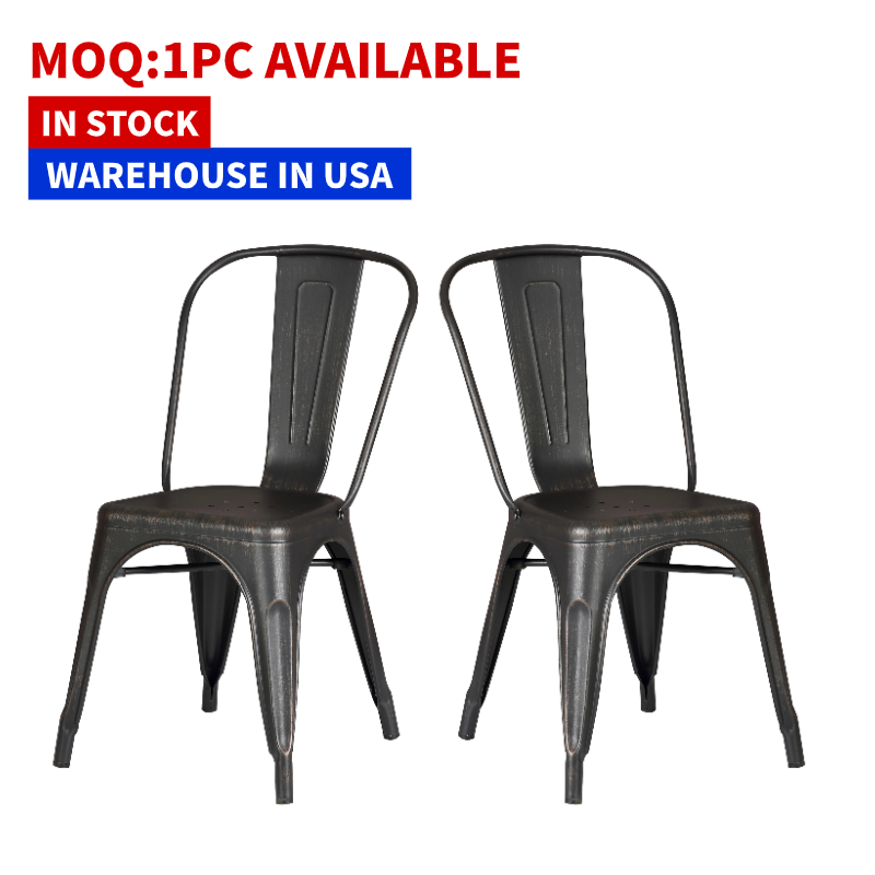 Steel Stainless Vintage Industrial Antique Iron Stackable Black Tolix Cafe Silla Metal Restaurant Dining Room Chairs For Kitchen