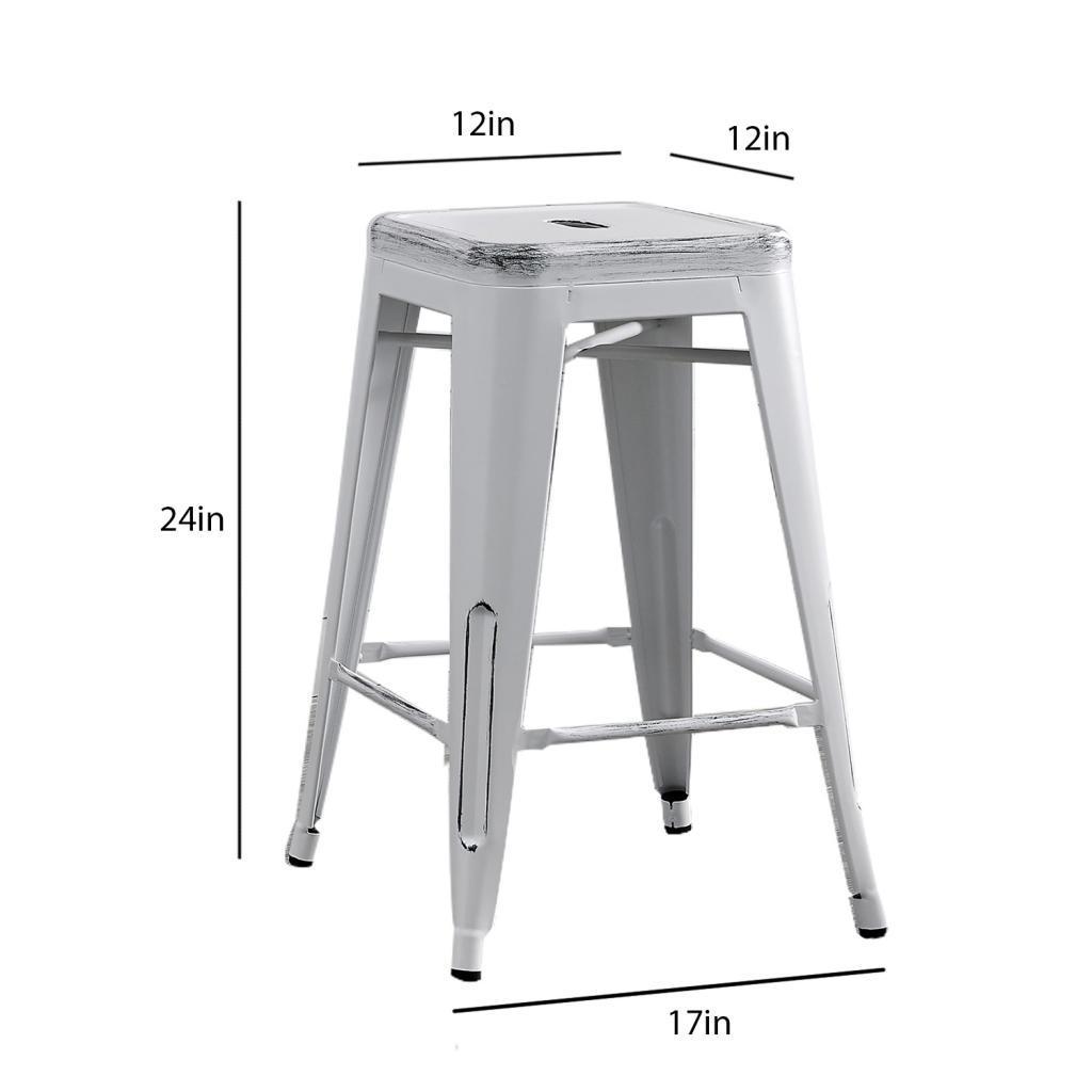 Heavy Duty Steel 24 and 30inches Industrial Hand made Sillas Stackable Vintage Metal Bar High Chair Counter Stool for Kitchen