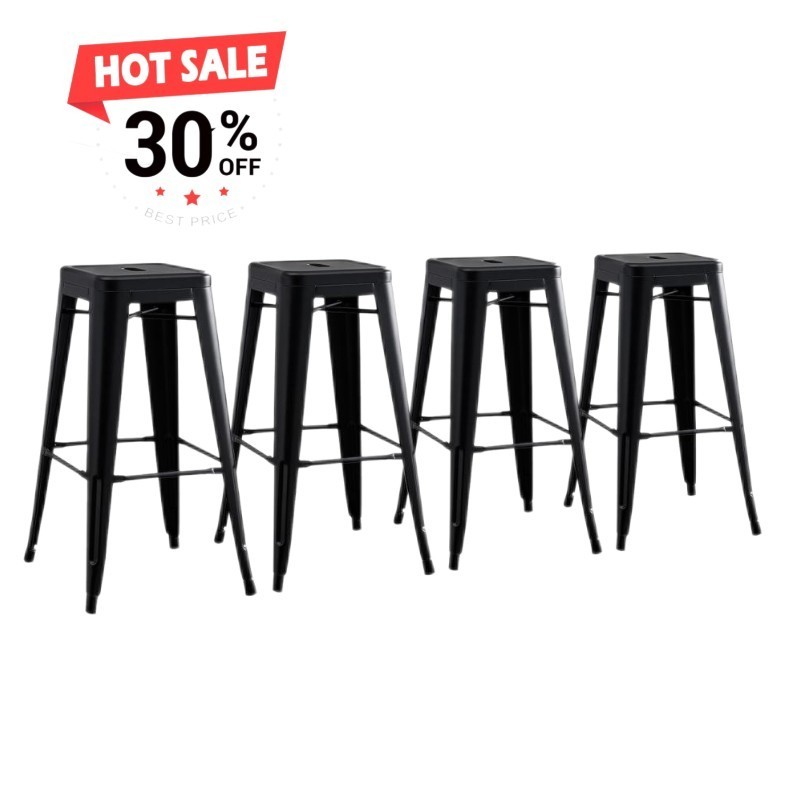 Heavy Duty Steel 24 and 30inches Industrial Hand made Sillas Stackable Vintage Metal Bar High Chair Counter Stool for Kitchen