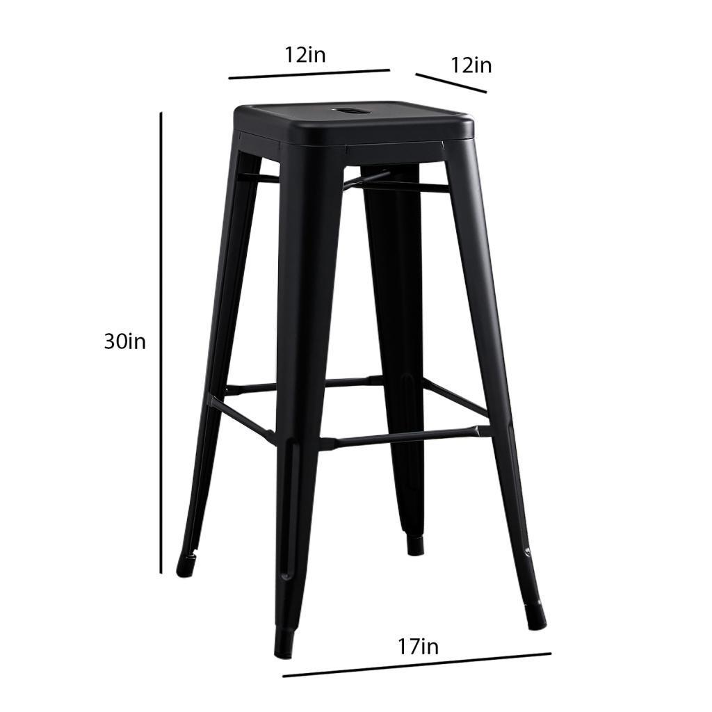 Heavy Duty Steel 24 and 30inches Industrial Hand made Sillas Stackable Vintage Metal Bar High Chair Counter Stool for Kitchen