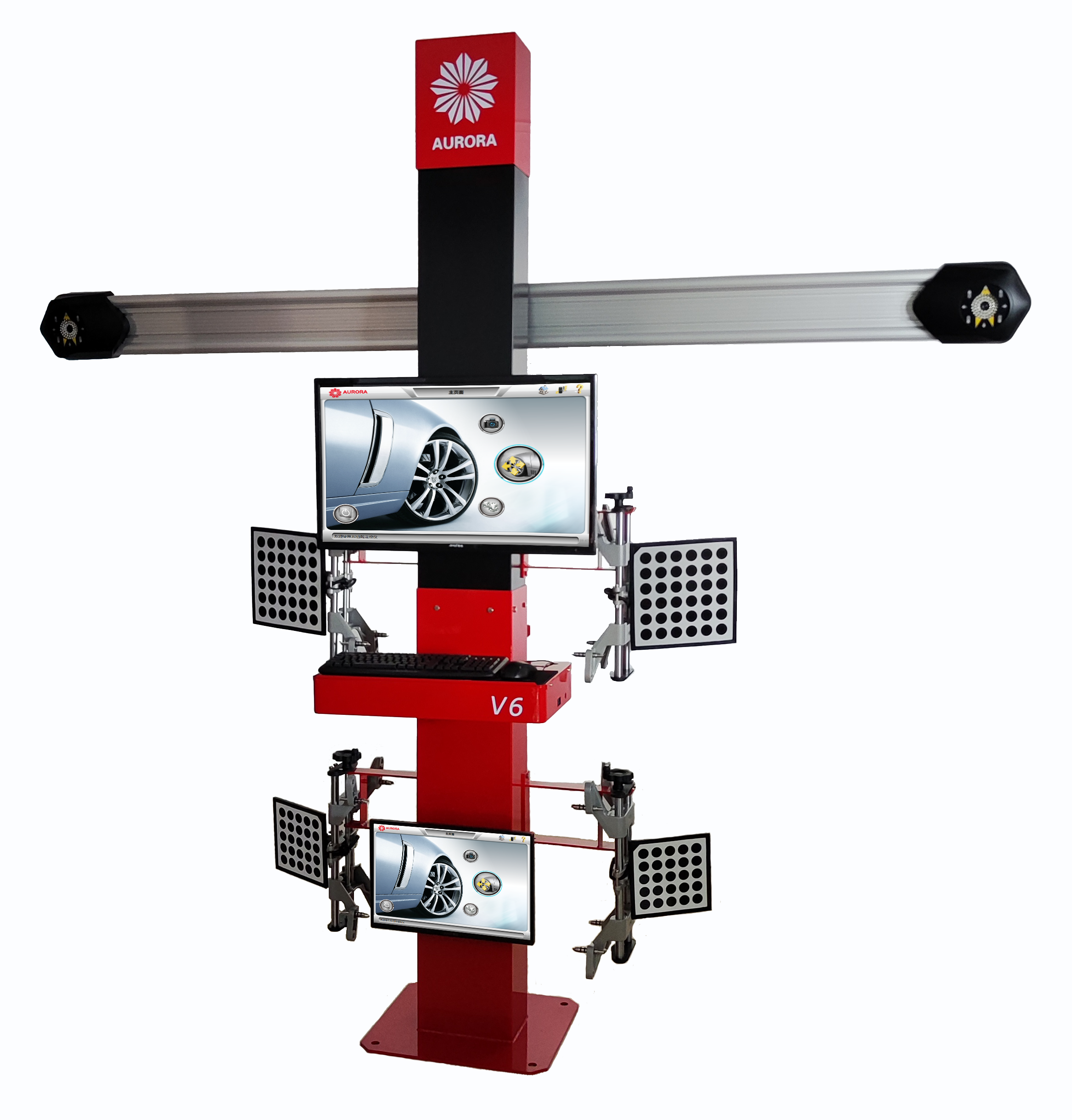 Aurora V6 3D Double Screens Visualiner Wheel Balancing And Alignment  Equipment