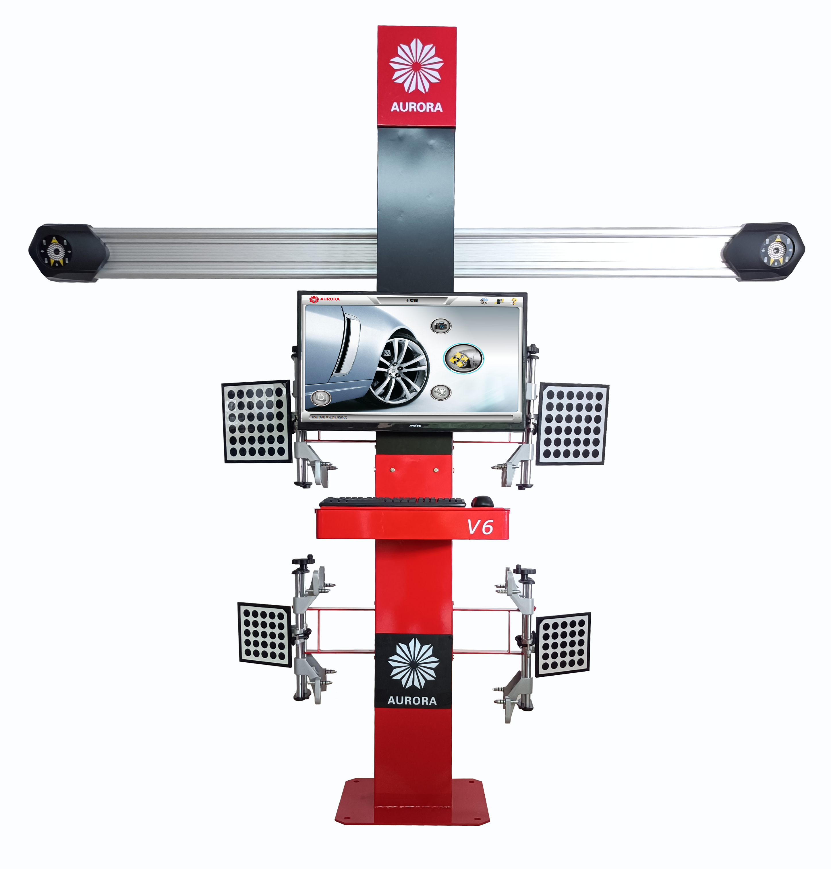 Aurora V6 3D Double Screens Visualiner Wheel Balancing And Alignment  Equipment