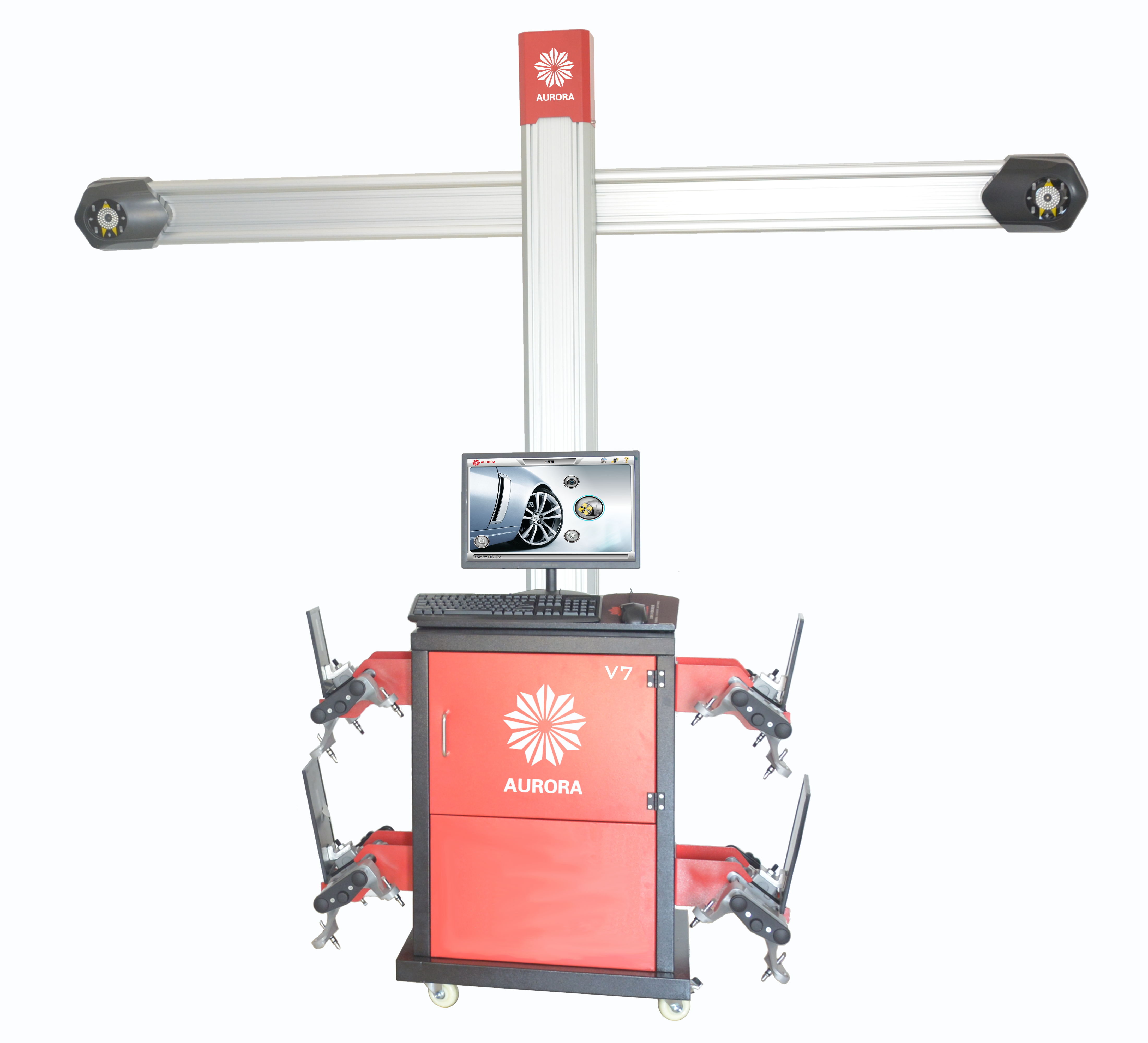 Aurora V6 3D Double Screens Visualiner Wheel Balancing And Alignment  Equipment