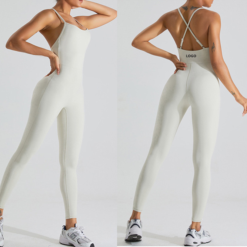 2024 High Elastic Women's Jumpsuit Custom Logo One Piece Tummy Control Skinny Jumpsuits for Gym Fitness Sets