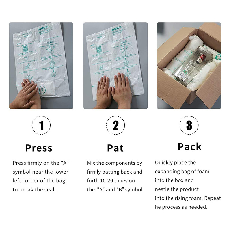 Mini Foam instant quick packing solution expanding foam in bags for protect PC shipping