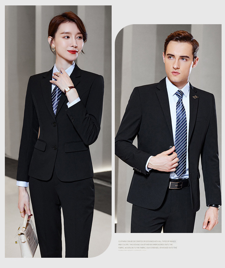 Wholesale High Quality Business Suit Formal Wear Same Style Men's and Women's Two-piece Office Work Manager Men's Suit Jacket