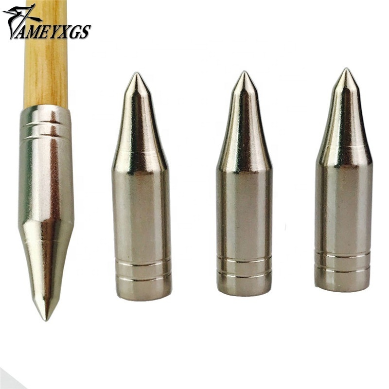 Archery Target Broadheads Arrow Tips Practice Point Glue on Wooden Bamboom Arrow for OD8mm Arrow