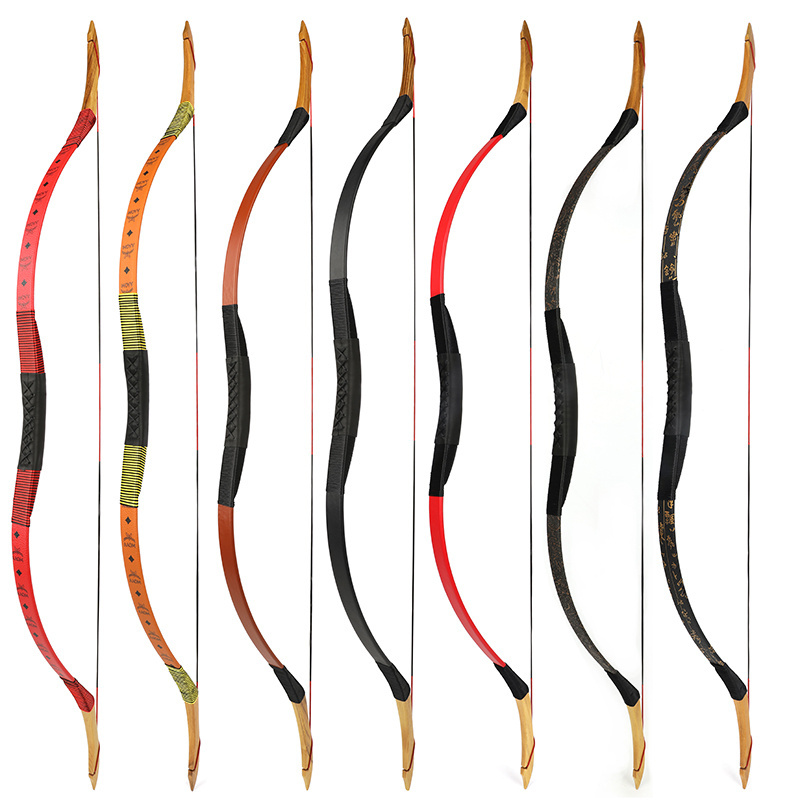 Outdoor archery longbow 20-50lbs one-pcs traditional hunting bow and arrow practice bow and arrow