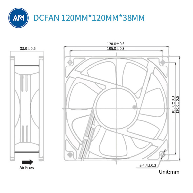 12v For Wood Stove 120mm 12 Volt Exhaust Cooling Fan Dc Fan