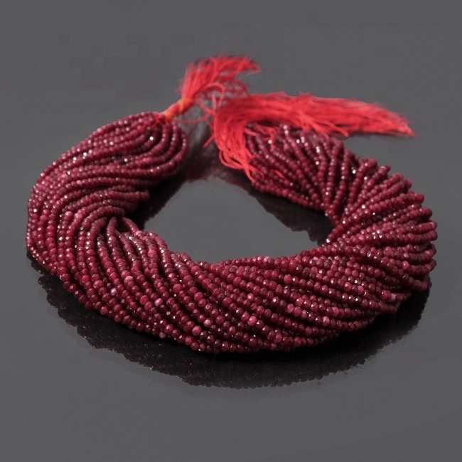 Red Jade Bead Wholesale Natural Gemstone Micro Faceted Loose Strand Jewelry Making Jadeite Beads