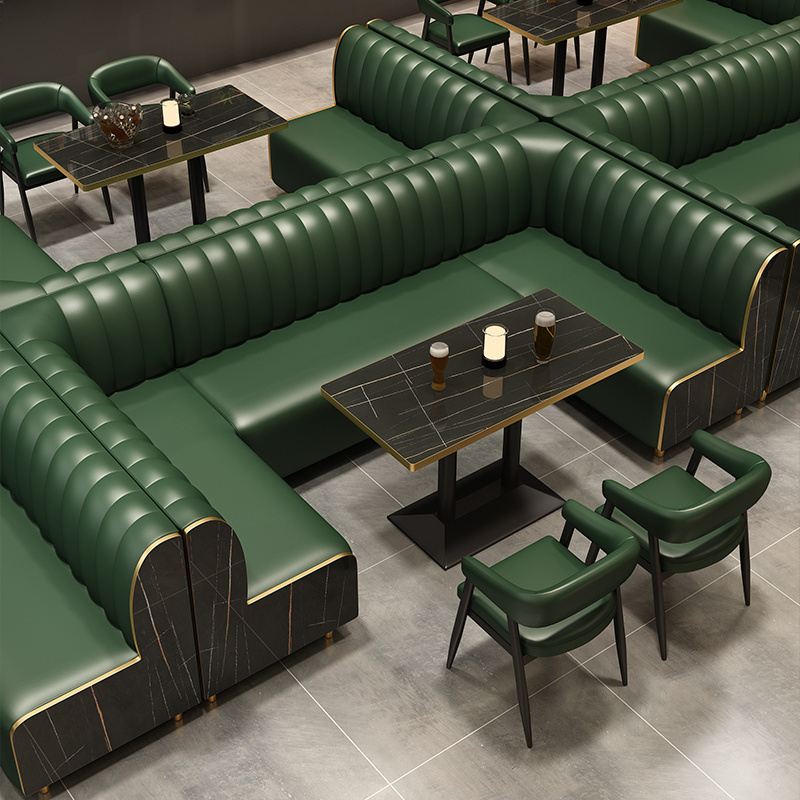 modern nightclub booth seating restaurant furniture sofa sets leather curved circular U shaped dinner couches