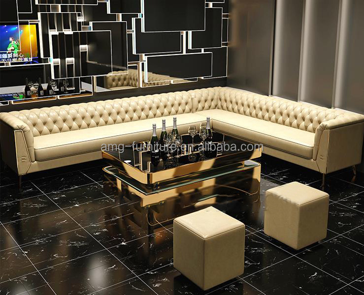 Foshan Bar furniture Booth Sofa Good Quality Pu Leather Modern Vip Strip Night Club Lounge Nail KTV Bar Furniture