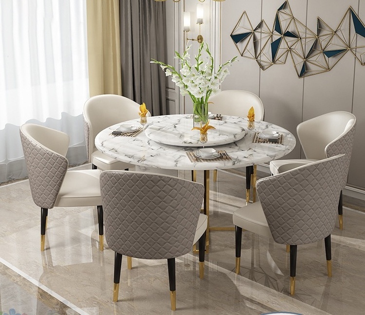 stainless steel lacquer dining room table round luxury rotating black marble top italian round dining table