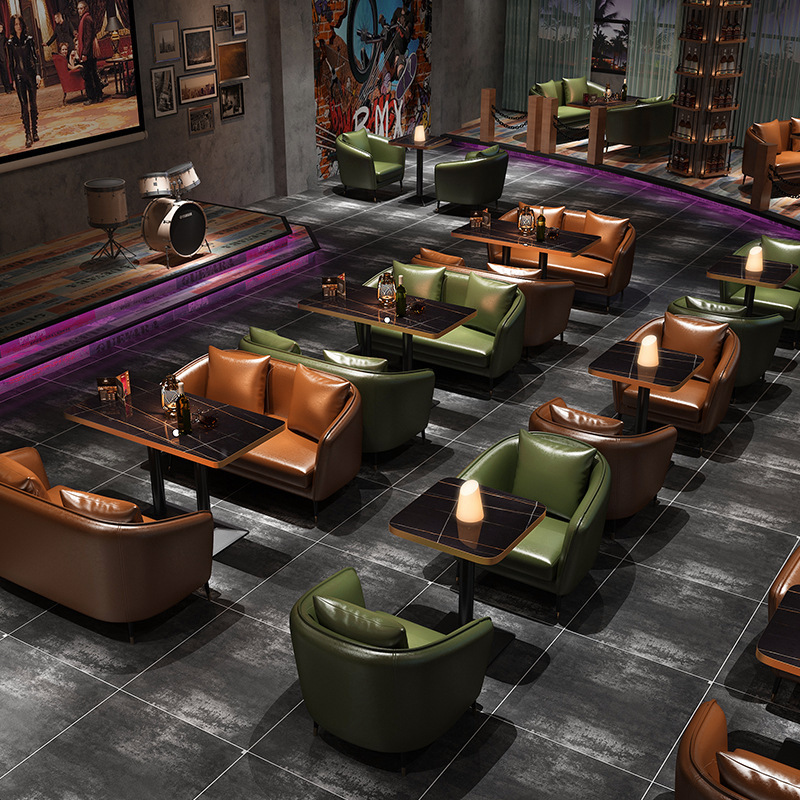 Retro Style Restaurant Leisure Sofa Wholesale bar restaurant design furniture