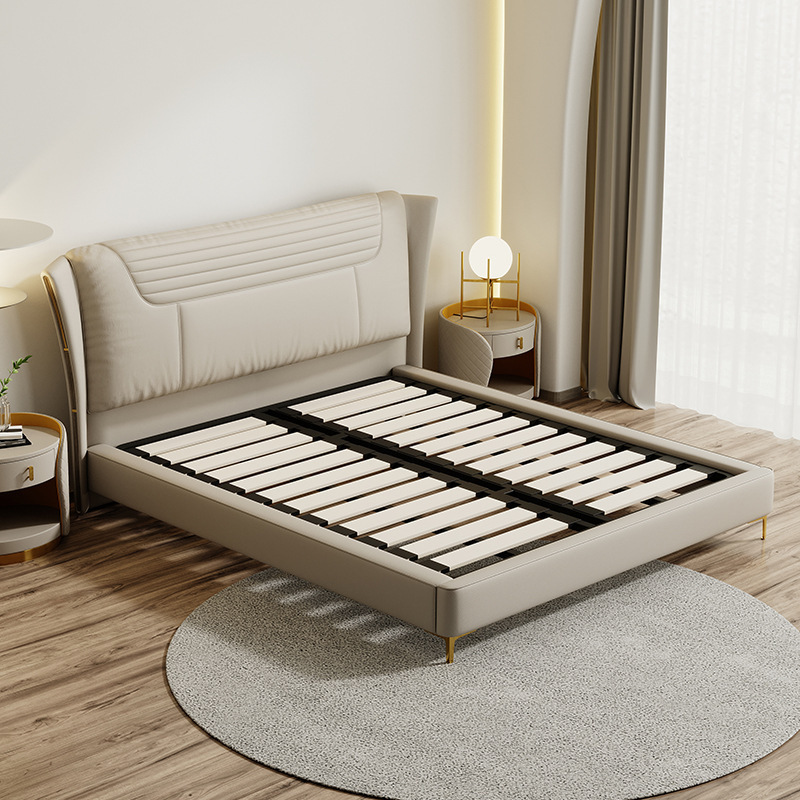 custom box spring bed upholstered cotton bed room furniture bedroom king queen size modern italian wood luxury bed