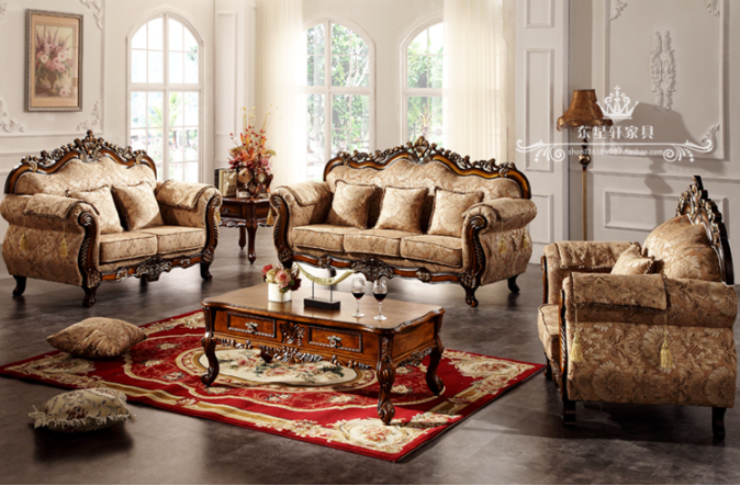 European style carved sofa set home furniture sofa