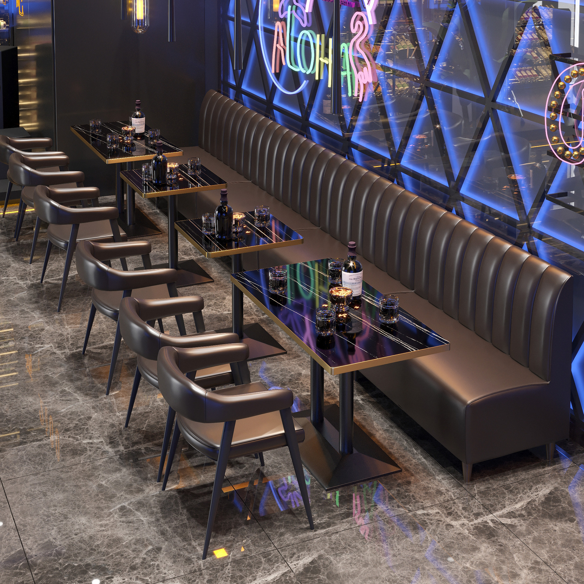 Retro Style Restaurant Leisure Sofa Wholesale bar restaurant design furniture