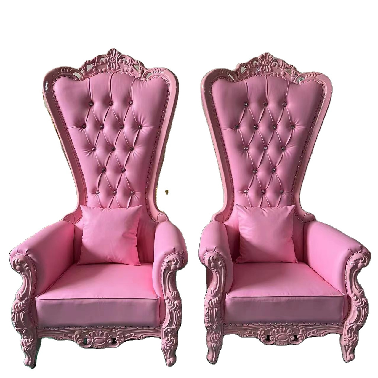 Pink queen wedding pedicure chairs double loveseat for bride and groom chair pink wedding king throne chairs